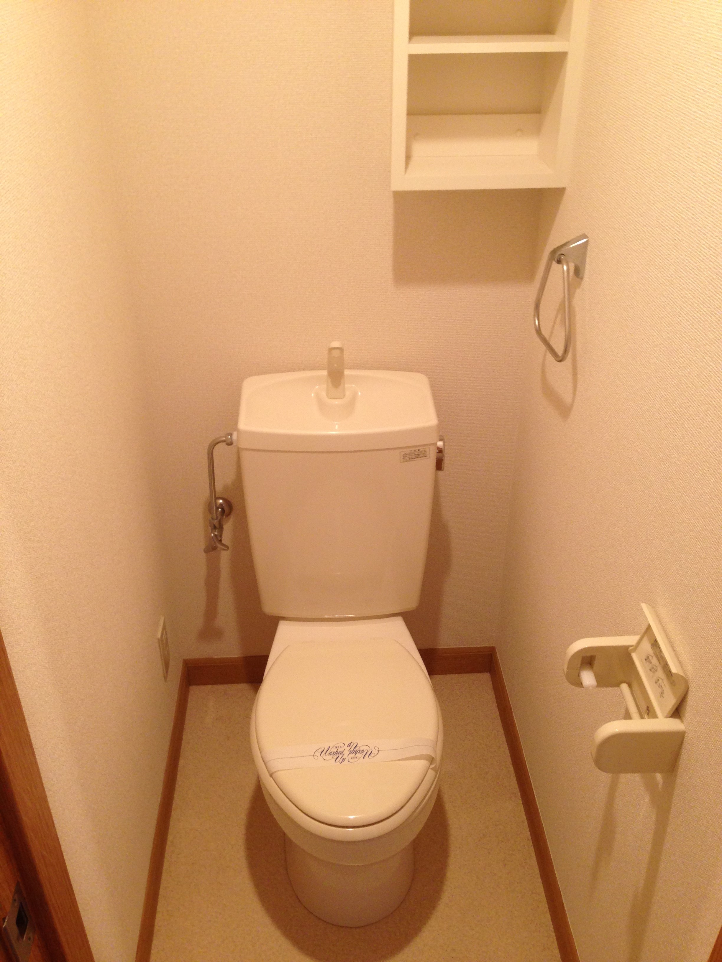 トイレ後ろにも収納棚がついています。