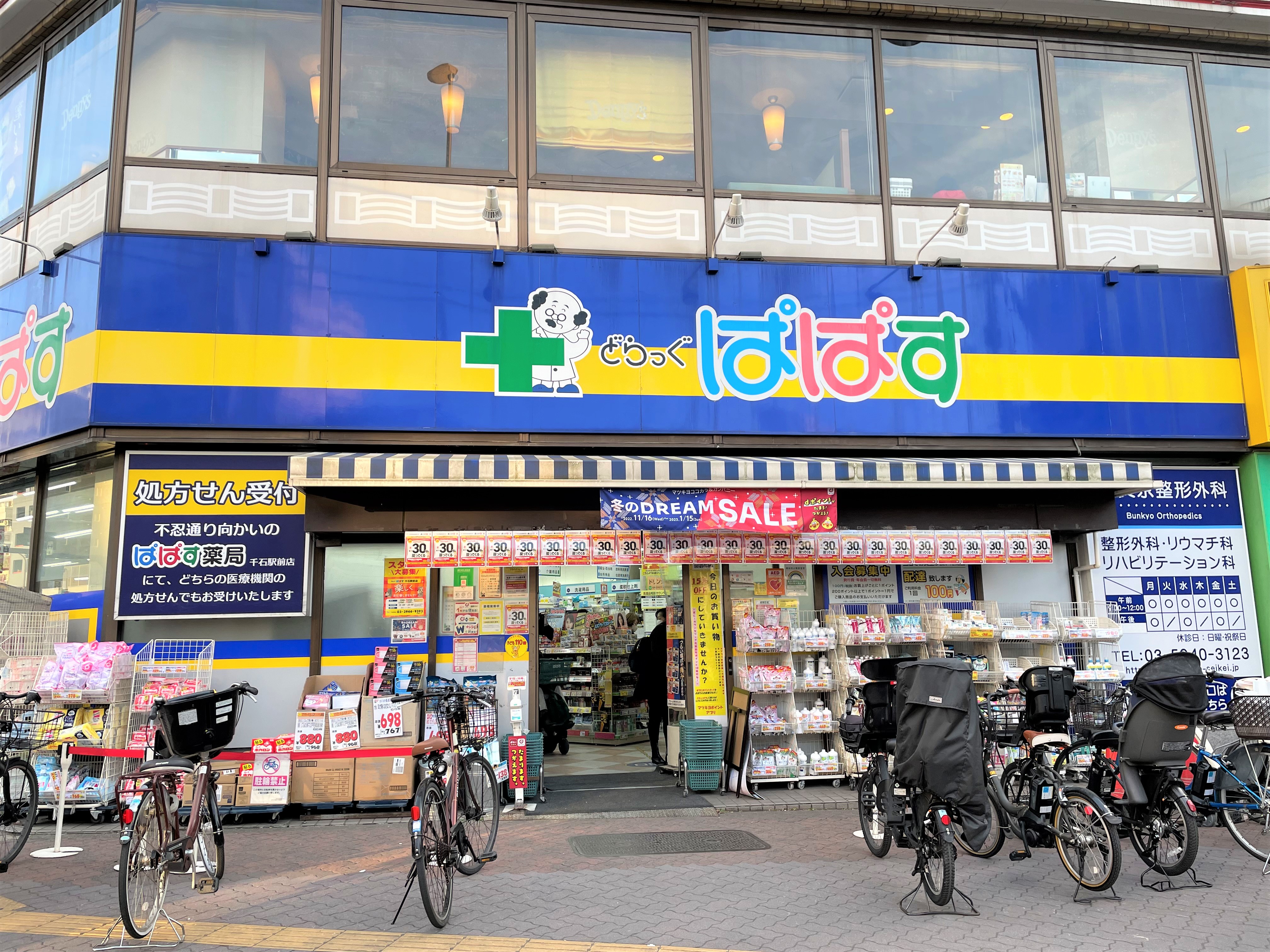 ドラッグストア：どらっぐぱぱす 千石駅前店　1363m
