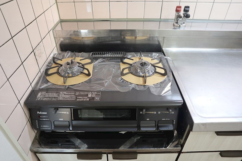 ２口ガスコンロ設置済み（新品）