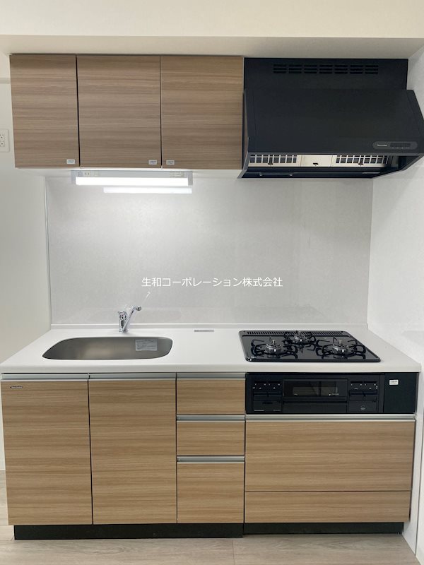 3口ガスシステムキッチン(グリル付)