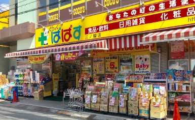 ドラッグストア：どらっぐ ぱぱす 三ﾉ輪店　357m