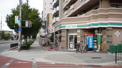 スーパー：ﾛｰｿﾝｽﾄｱ100 平野背戸口店　414m